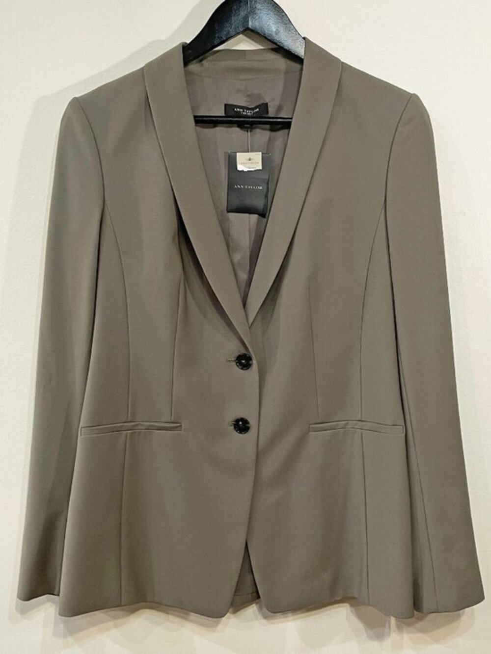 New Vintage Ann Taylor Wool Blend Blazer Taupe 4, S